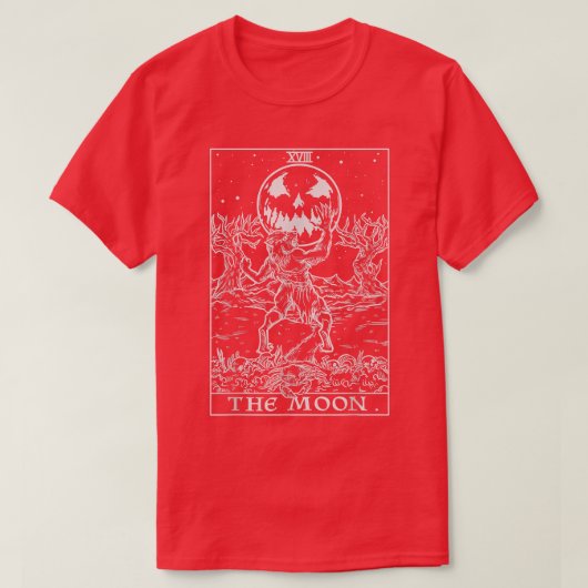T-shirt Carte Moon Tarot Halloween Werewolf Gothic Horr (Design devant)