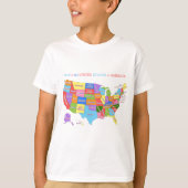 T-shirt Carte multicolore des Etats-Unis (Devant)