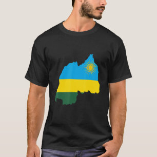 T-shirt Carte Nationale Du Drapeau Du Rwanda