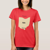 T-shirt - Carte Ohio avec ville (Devant)