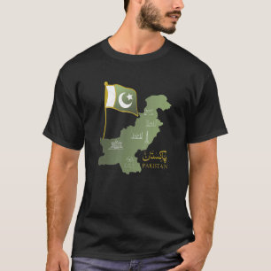 T-shirt Carte pakistanaise Hommes Drapeau pakistanais femm