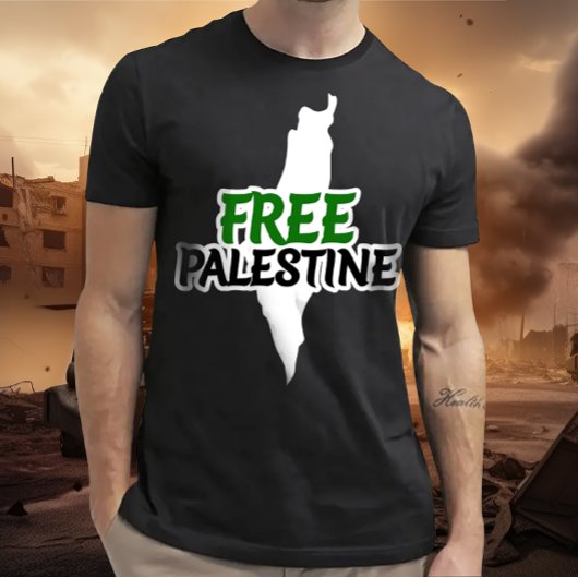 T-shirt Carte Palestine libre, Solidarité, Palestine