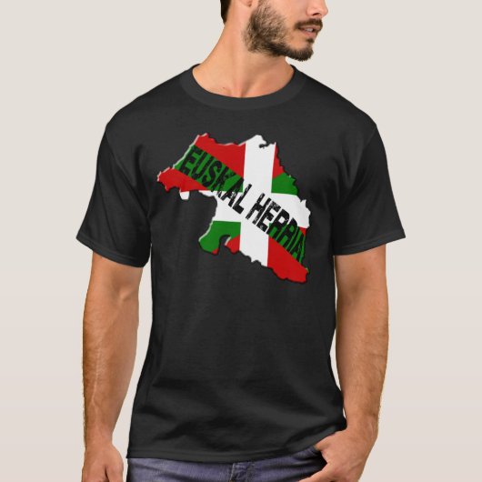 T-shirt Carte pays basque plus drapeau euskal herria (Devant)