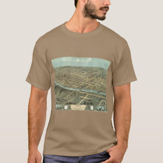 T-shirt Carte Picturale Vintage de Iowa City 1868 Surdimen