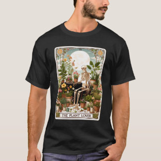 T-shirt Carte Plante Lover Tarot Skeleton Gardening