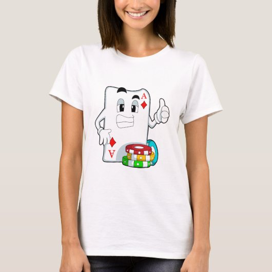 T-shirt Carte Poker avec jetons Poker (Devant)