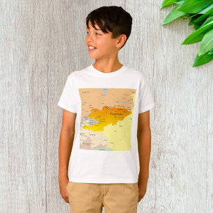 T-shirt Carte politique du Kirghizistan et d'Asie centrale