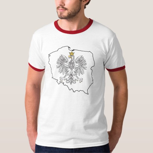 T-shirt Carte Pologne avec aigle (Devant)