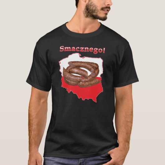 T-shirt Carte polonaise de Kielbasa Smacznego (Devant)
