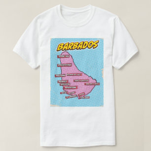 T-shirt Carte Pop Art Illustrated Barbados