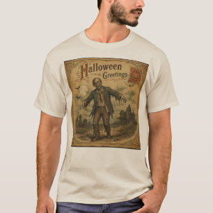 T-shirt Carte postale vintage Halloween zombie