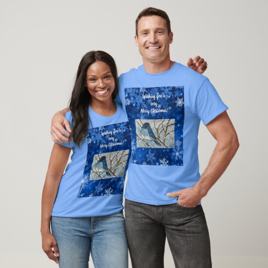 T-shirt Carte pour notes Snowy Bluebird (Unisexe)