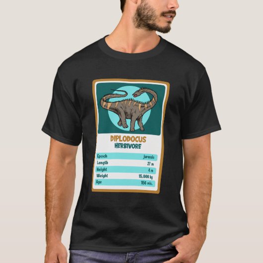 T-shirt Carte Quartet Diplodocus Dinosaur Fait (Devant)