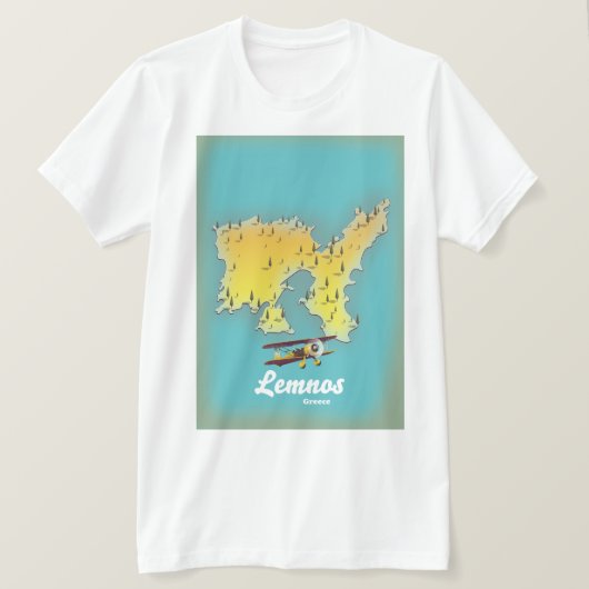 T-shirt Carte rétro de Lemnos Grèce (Design devant)