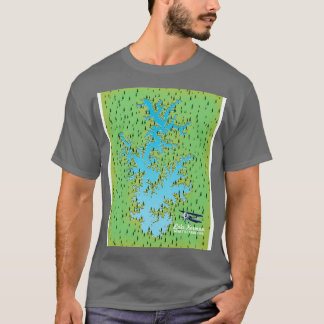 T-shirt Carte rétro du lac Norman South olina