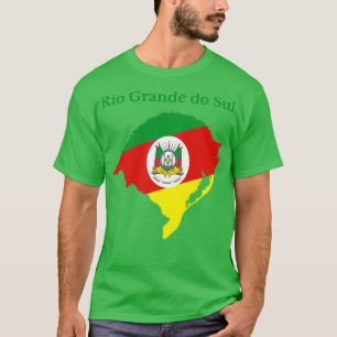T-shirt Carte Rio Grande do Sul Design du drapeau Brésil
