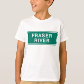 T-shirt Carte routière du fleuve Fraser Colombie-Britanniq (Devant)