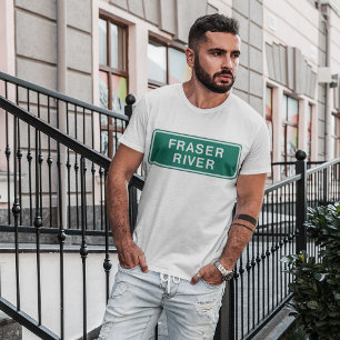 T-shirt Carte routière du fleuve Fraser Colombie-Britanniq