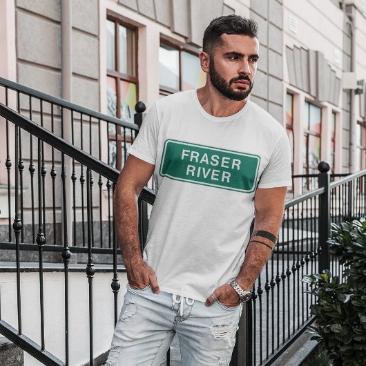 T-shirt Carte routière du fleuve Fraser Colombie-Britanniq