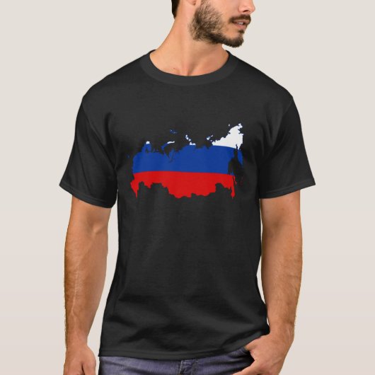 T-shirt Carte russe avec le drapeau (Devant)