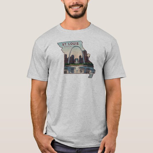 T-shirt Carte Saint-Louis Missouri (Devant)
