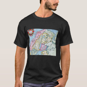 T-shirt Carte Scandinavie Gerardus Mercator Ancien Scandin