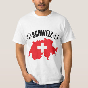 T-shirt Carte Schweiz Fussball Suisse