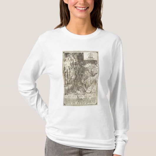 T-shirt Carte sectionnelle de l'ouest nouvelle et (Devant)