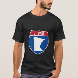 T-shirt Carte St. Paul Minnesota Autoroute Interstate Sign
