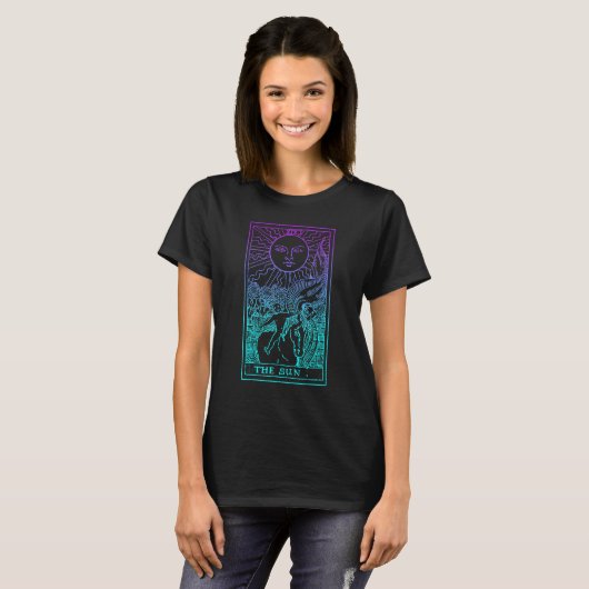 T-shirt Carte Sun Pastel Goth Tarot En Tarot Couleur (Devant entier)