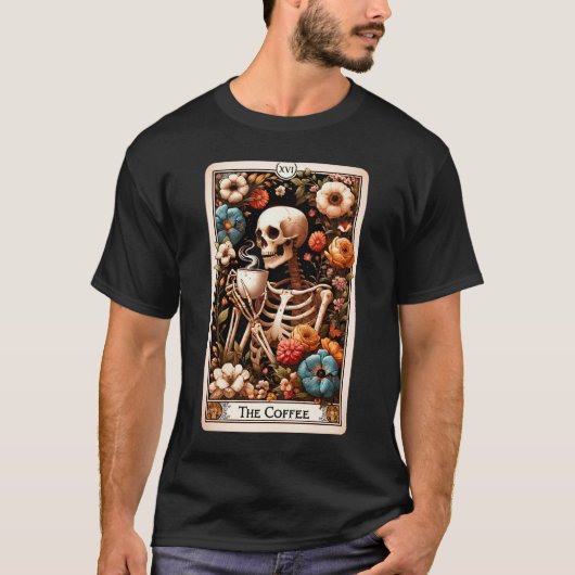 T-shirt Carte Tarot Café Boho esthétique Goth gothique (Devant)