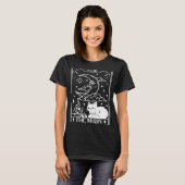 T-shirt Carte Tarot Chat Lune Mystique Céleste Noir Chat (Devant entier)