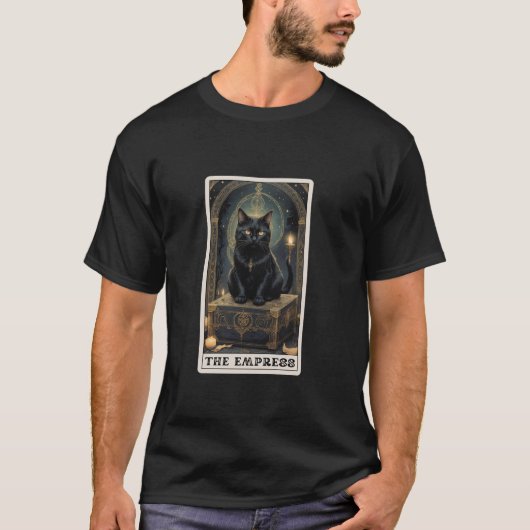 T-shirt Carte Tarot Chat Noir L'Empress Halloween Chats da (Devant)
