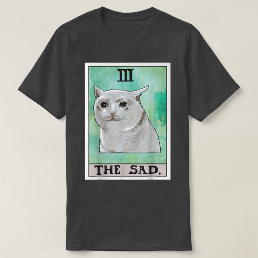 T-shirt Carte Tarot Chat Triste (Design devant)