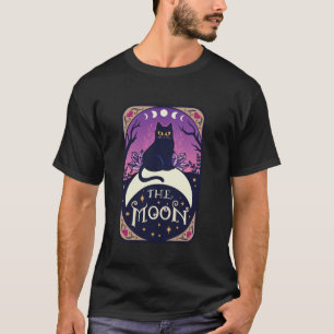 T-shirt Carte Tarot Crescent Moon Et Casquette Chat Noir H