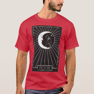 T-shirt Carte Tarot Crescent Moon Et Cat Graphique