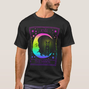 T-shirt Carte Tarot Crescent Moon Et Chat Pastel Goth Wicc