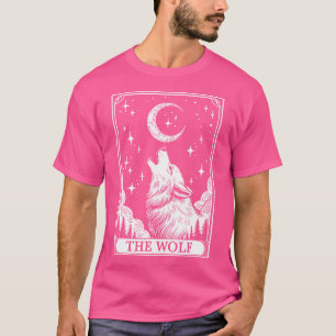 T-shirt Carte Tarot Crescent Moon Wolf Amoureux des animau