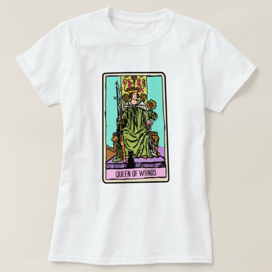 T-shirt Carte Tarot de la Reine des Wands (Design devant)