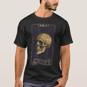 T-shirt Carte Tarot de mort vintage Crâne Satanic Occult A