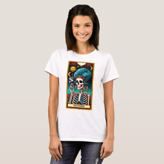 T-shirt Carte Tarot Drôle/Le Stoner (Devant entier)