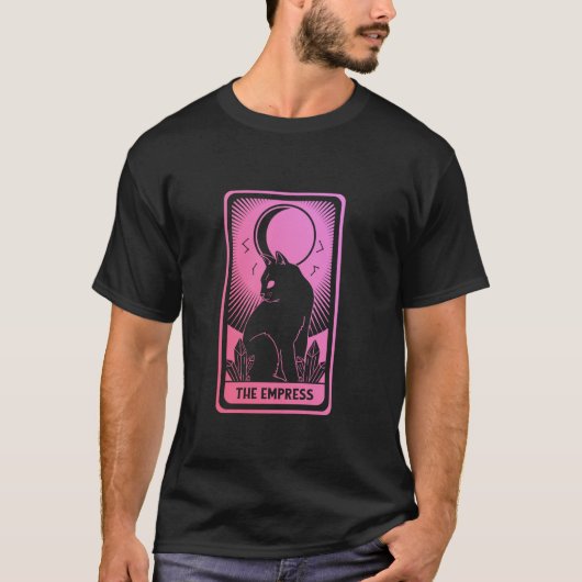 T-shirt Carte Tarot Femme Chat Lune Mystique Occulte L'Emp (Devant)