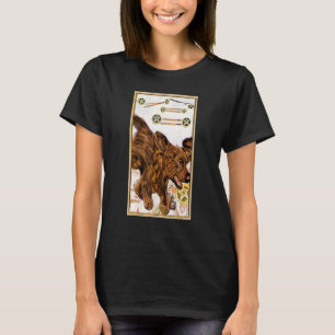 T-shirt Carte Tarot Huit de Pentacles Et Chien Graphe Cosm