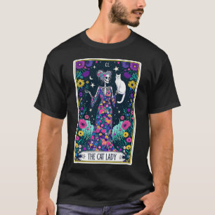 T-shirt Carte Tarot Lady Chat Skeleton Mothers Day Chat L