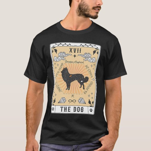 T-shirt Carte Tarot Le Chien Garafian Berger Spa céleste (Devant)