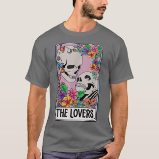 T-shirt Carte Tarot Lovers Floral Esthétique Mystique Sk