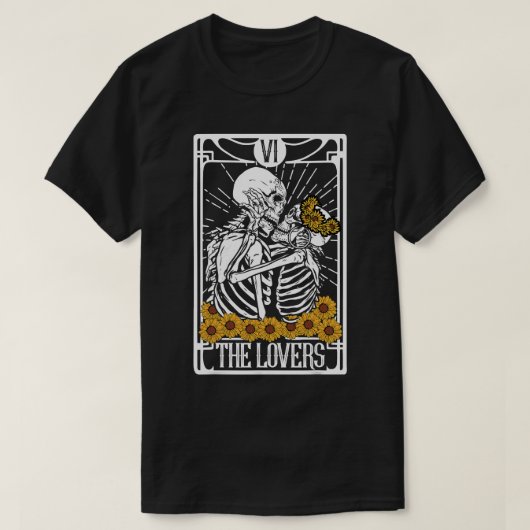 T-shirt Carte Tarot Lovers Lecture Sorcière Hall esthétiqu (Design devant)
