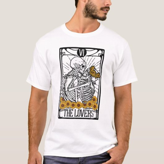 T-shirt Carte Tarot Lovers Lecture Sorcière Hall esthétiqu (Devant)
