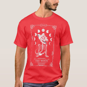 T-shirt Carte Tarot Lune Chat Squelette Feline Gothique Ha