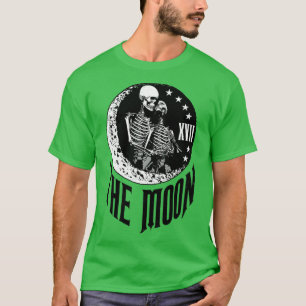T-shirt Carte Tarot Lune Skeleton Couple Gothique Vintage